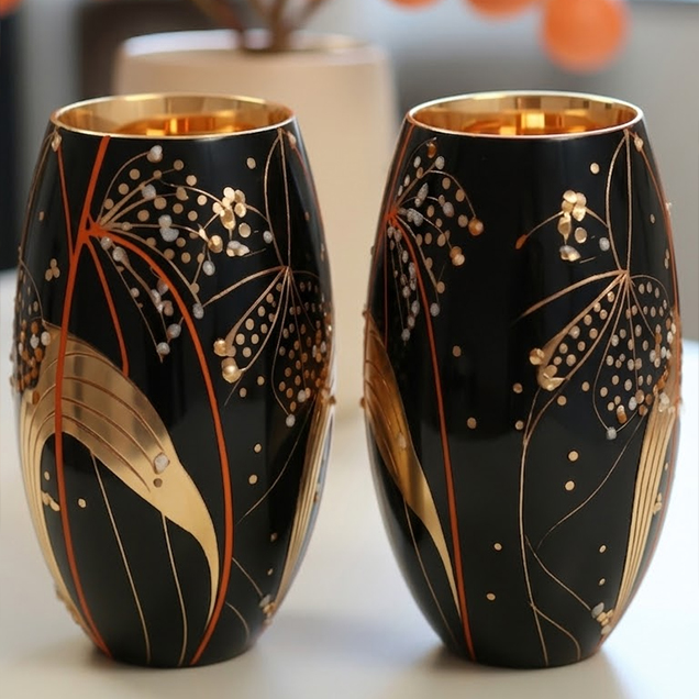 Gold Floral Vases image